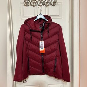 NWT DKNY Women's Mixed Media puffer Jacket XXL